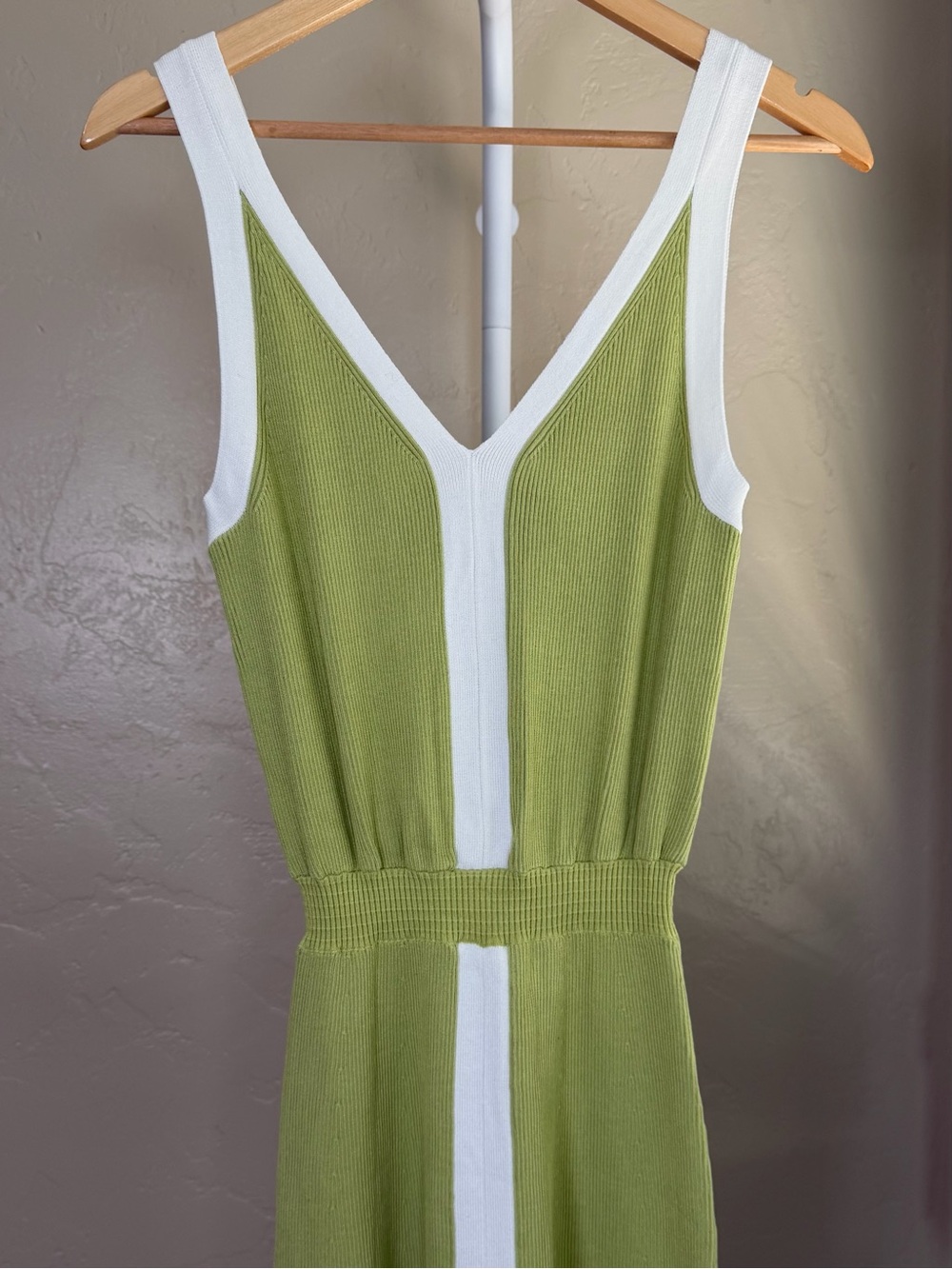 Commense Light Green Maxi Skirt with White Center Stripe - Picture 6 of 11